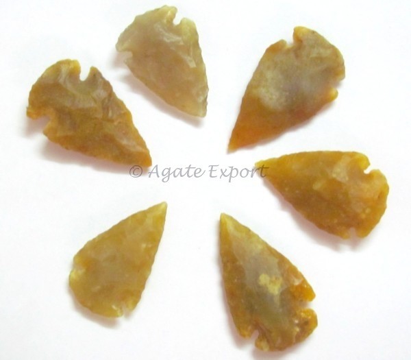 Yellow Dyed Colorful Small Arrowheads Wholesale - Buy Bulk Arrowheads Products (Arrow-022)