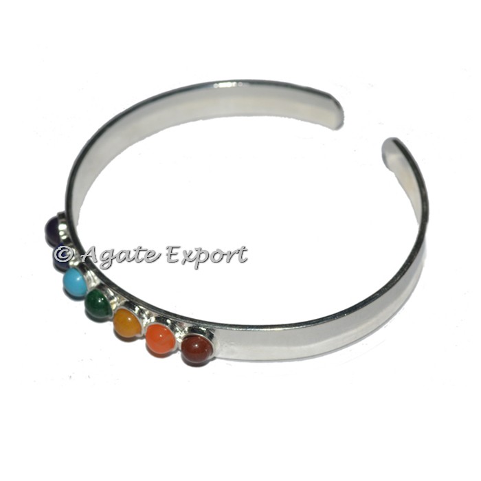 Copper Silver Chakra Bangles Wholesale - Buy Bulk Gemstone Bracelets (C.Bracelet-068)