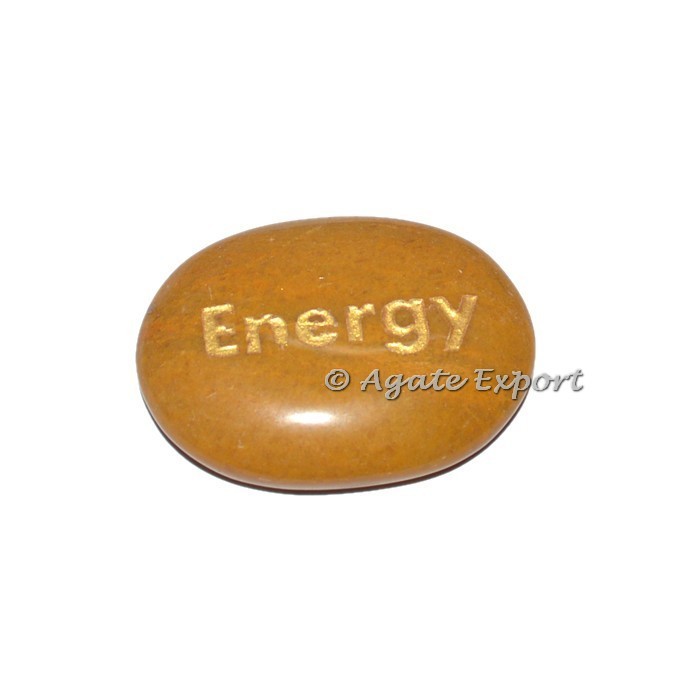 Yellow Jasper Energy Engraved Stone Wholesale - Buy Bulk Engraved Stones (E-Words-005)