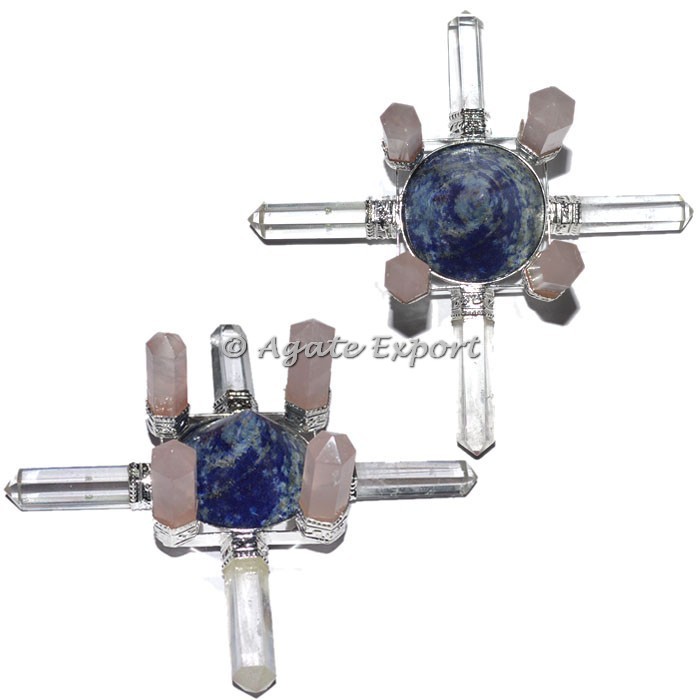 Crystal-Rose-Lapis Lazuli Energy Generator Wholesale - Buy Bulk Metaphysical-New Age Tools (Gem-Tools-094)