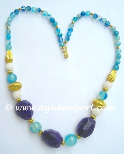 Faceted Tumble Stone Necklace Wholesale - Buy Bulk Gemstone Necklace (Nec-062)