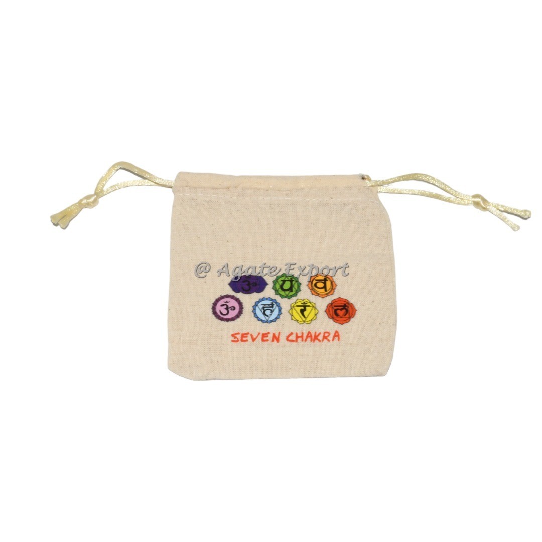 Seven Chakra Printed Cotton Pouch Wholesale - Buy Bulk Other Items-Accessories (Pouch-147)