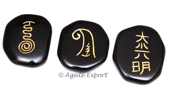 Reiki Master Black Agate Set Wholesale - Buy Bulk Chakra - Reiki Sets (Reiki-030)