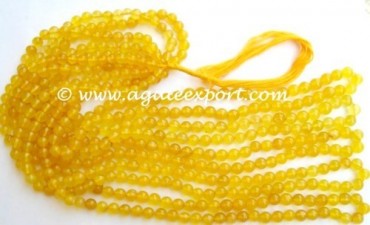 Yellow Onyx Round Beads