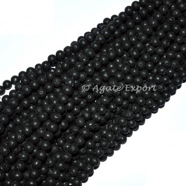 Black Lava Stone Beads Line
