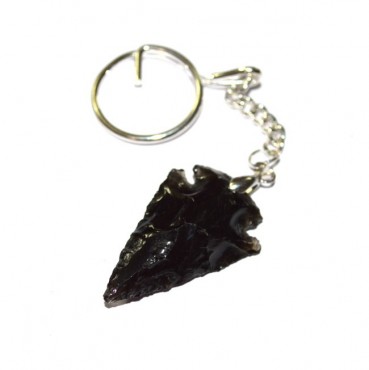 Black Obsidian Arrowheads Keyring