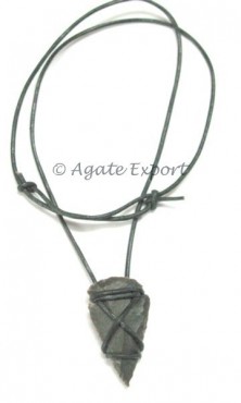 Arrowheads Lather Cord Necklace