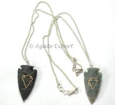 Arrowheads Necklace With Arrow Carved.