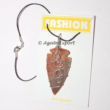 India Agate Wrap Arrowheads Necklace