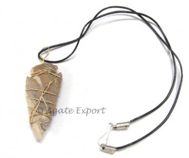 Wrap Stone Arrowhead Necklace