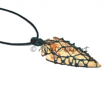 Wrap Cord Agate Arrowheads