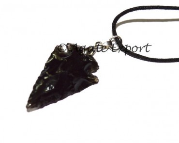 Black Obsidian Arrowheads Necklace