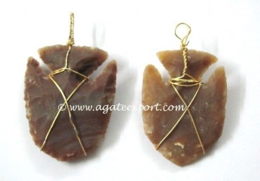 Fish Arrowheads Wire Wrap Pendants
