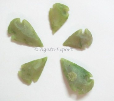Light Green Dyed Colorful Small Arrowheads.