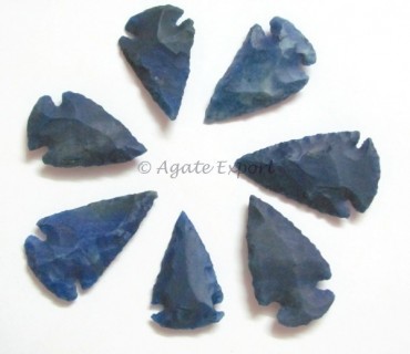 Blue Dyed Colorful Small Arrowheads.