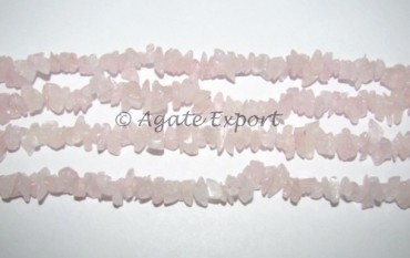 Rose Quartz Chips Beads Strand