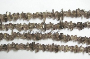 Smokey Quartz Chips Beads Strand