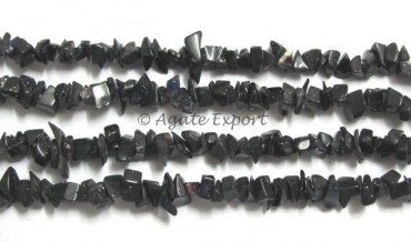 Black Sunstone Chips Beads Strand