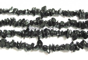Black Agate Chips Beads Strand