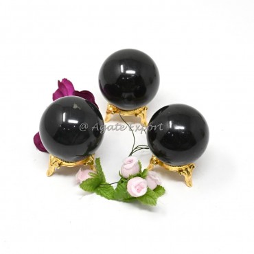 Black Agate Spheres.