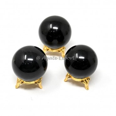 Black Agate Spheres.