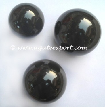 Black Agate Spheres.