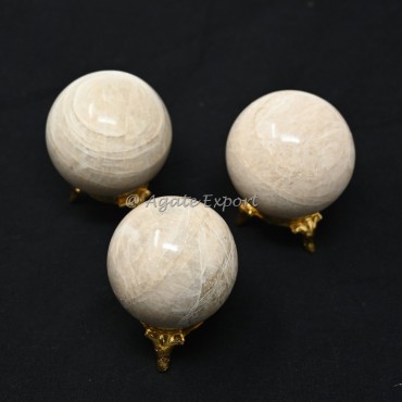 Cream Moonstone Spheres