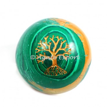 Synthetic Malachite Tree of life Spheres