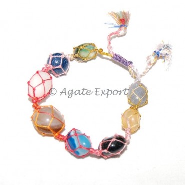 Mix Agate Tumbled Stone Bracelet