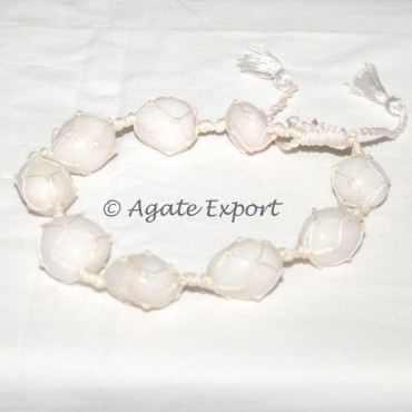 White Agate Tumbled Bracelets.