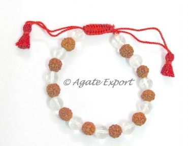 Crystal Quartz-Rudraksha Bracelet