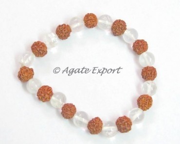 Crystal Quartz - Rudraksha Healing Bracelets