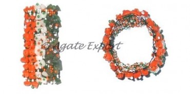 Indian Flag Gemstone Chips Bracelets