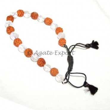 Crystal Quartz - Rudraksha Bracelets