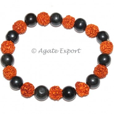 Black Agate - Rudraksha Bracelets