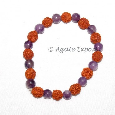 Amethyst - Rudraksha Bracelets