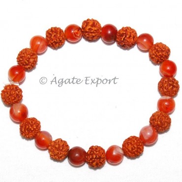 Red Carnelian - Rudraksha Bracelets