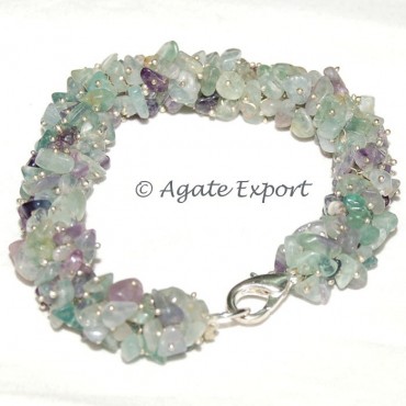 Multi Flourite Chips Bracelets