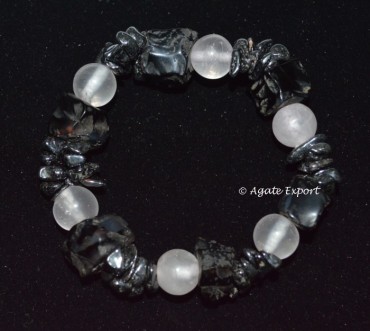 Crystals With Black Agate Bracelets