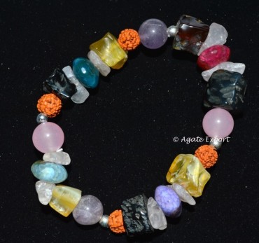 Muti colour Agate with Gemstone Bracelets