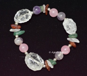 Rose with Crystal Gemstone Bracelets