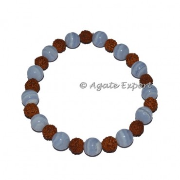 Blue Lace Agate With Rudraksha Bracelet