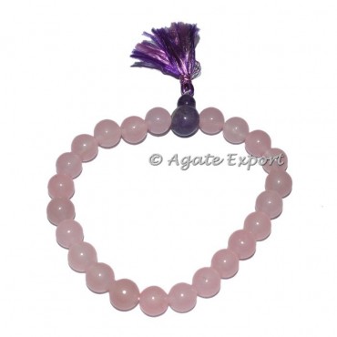Rose Quartz Amethyst Yoga Bracelet