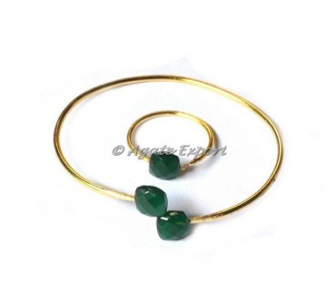 Green Onyx Bracelets With Ring