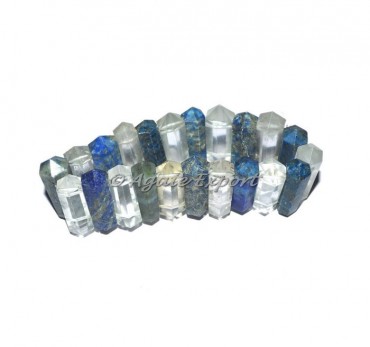 Lapis Lazuli And Crystal Quartz DP Pencil Bracelets