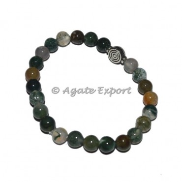 Moss Agate Bracelets with Choko ReikI Charm