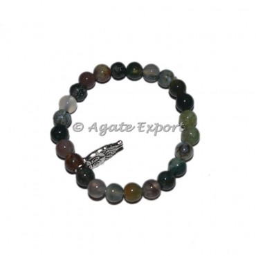 Moss Agate Bracelets with Owl Charm