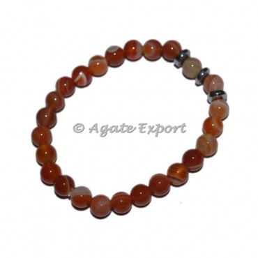 Red Onyx Bracelets with Round Charm
