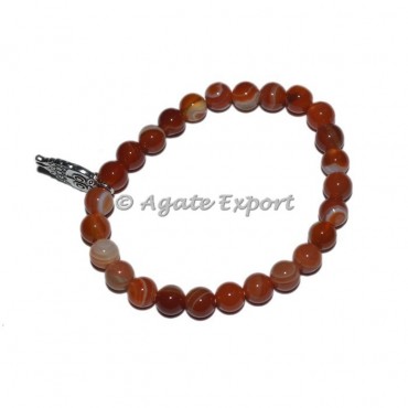 Red Onyx Bracelets with Owl Charm