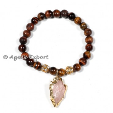 Tiger Eye Bracelets with Arrowhead